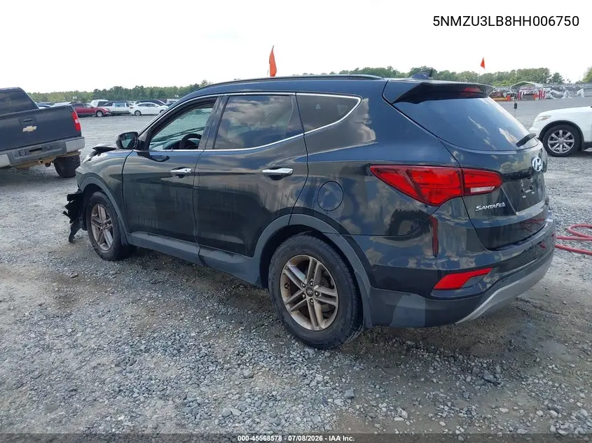 2017 Hyundai Santa Fe Sport 2.4L VIN: 5NMZU3LB8HH006750 Lot: 45568578