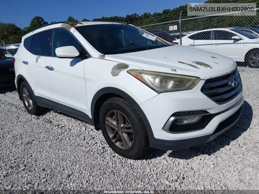 2017 Hyundai Santa Fe Sport 2.4L VIN: 5NMZU3LBXHH002800 Lot: 45658588