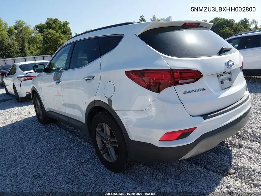 2017 Hyundai Santa Fe Sport 2.4L VIN: 5NMZU3LBXHH002800 Lot: 45658588