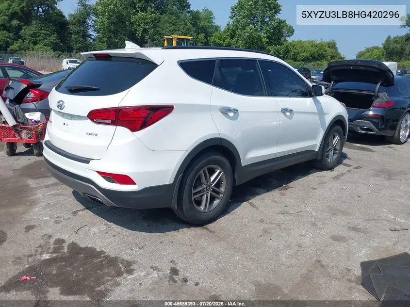 2017 Hyundai Santa Fe Sport 2.4L VIN: 5XYZU3LB8HG420296 Lot: 45659393