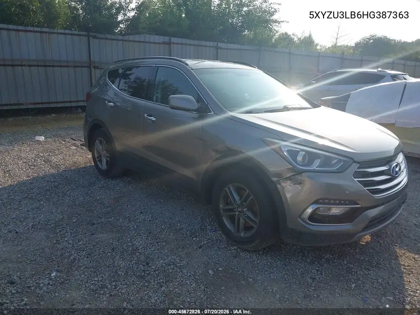 2017 Hyundai Santa Fe Sport 2.4L VIN: 5XYZU3LB6HG387363 Lot: 45672826