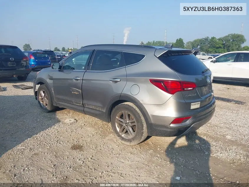 2017 Hyundai Santa Fe Sport 2.4L VIN: 5XYZU3LB6HG387363 Lot: 45672826