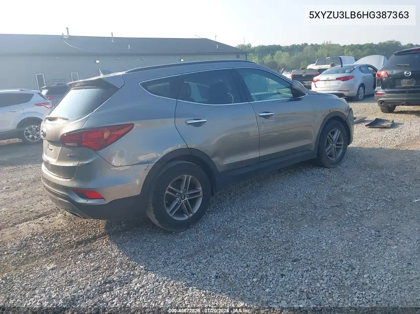2017 Hyundai Santa Fe Sport 2.4L VIN: 5XYZU3LB6HG387363 Lot: 45672826