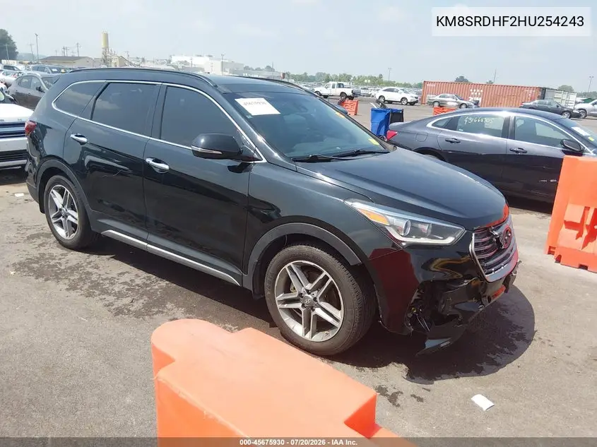 2017 Hyundai Santa Fe Limited Ultimate VIN: KM8SRDHF2HU254243 Lot: 45675930