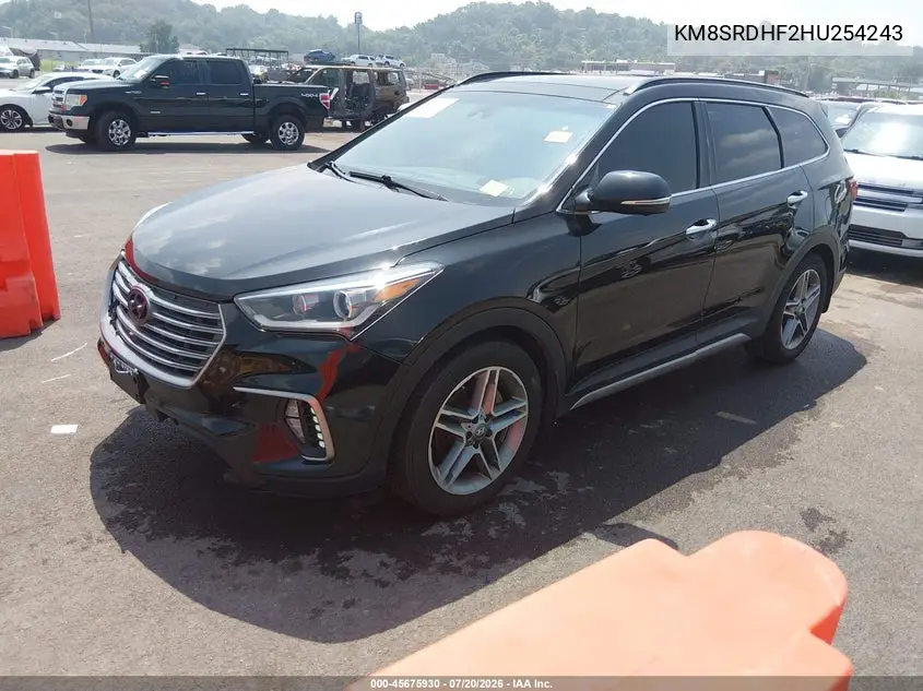 2017 Hyundai Santa Fe Limited Ultimate VIN: KM8SRDHF2HU254243 Lot: 45675930