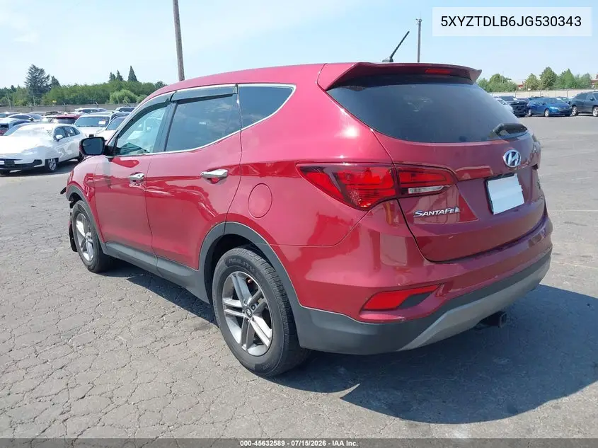 2018 Hyundai Santa Fe Sport 2.4L VIN: 5XYZTDLB6JG530343 Lot: 45632589