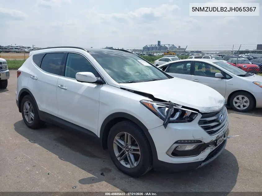 2018 Hyundai Santa Fe Sport 2.4L VIN: 5NMZUDLB2JH065367 Lot: 45685423