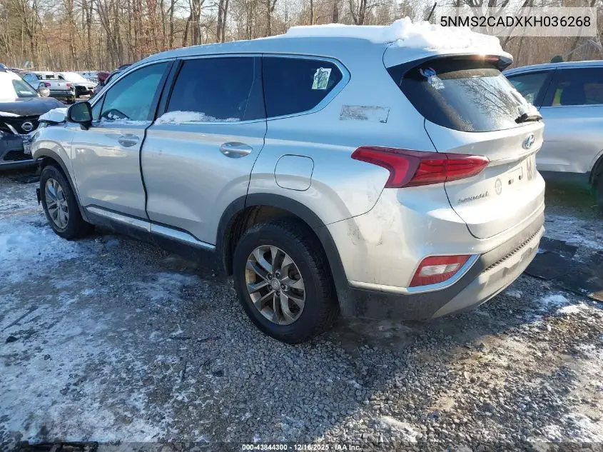 5NMS2CADXKH036268 2019 Hyundai Santa Fe Se