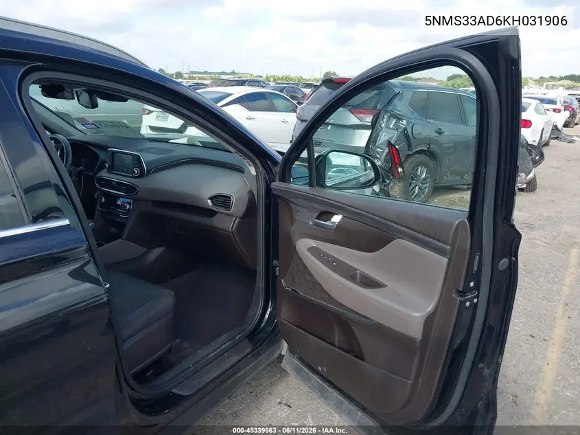 2019 Hyundai Santa Fe Sel Plus VIN: 5NMS33AD6KH031906 Lot: 45339563