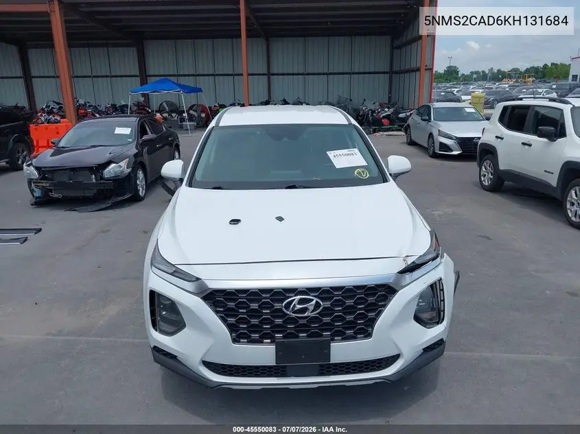 2019 Hyundai Santa Fe Se VIN: 5NMS2CAD6KH131684 Lot: 45550083