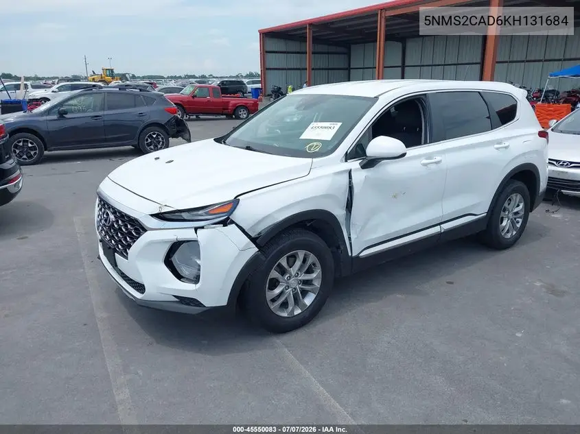 2019 Hyundai Santa Fe Se VIN: 5NMS2CAD6KH131684 Lot: 45550083