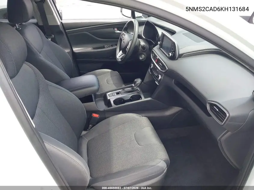 2019 Hyundai Santa Fe Se VIN: 5NMS2CAD6KH131684 Lot: 45550083