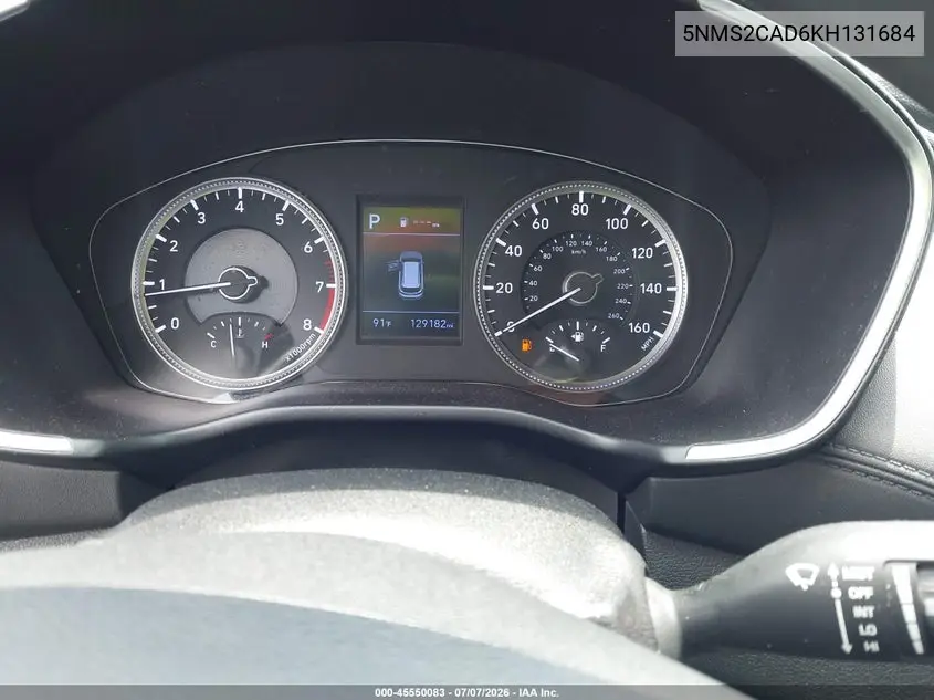 2019 Hyundai Santa Fe Se VIN: 5NMS2CAD6KH131684 Lot: 45550083