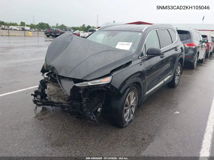 2019 Hyundai Santa Fe Sel Plus VIN: 5NMS3CAD2KH105046 Lot: 45605469