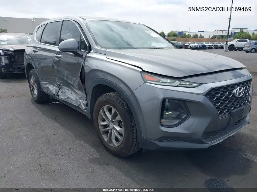 2020 Hyundai Santa Fe Se VIN: 5NMS2CAD3LH169469 Lot: 45411745