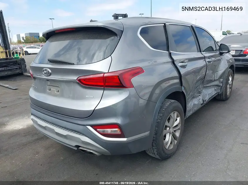 2020 Hyundai Santa Fe Se VIN: 5NMS2CAD3LH169469 Lot: 45411745