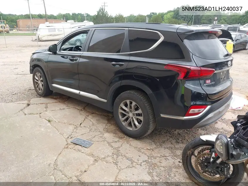 2020 Hyundai Santa Fe Se VIN: 5NMS23AD1LH240037 Lot: 45450834