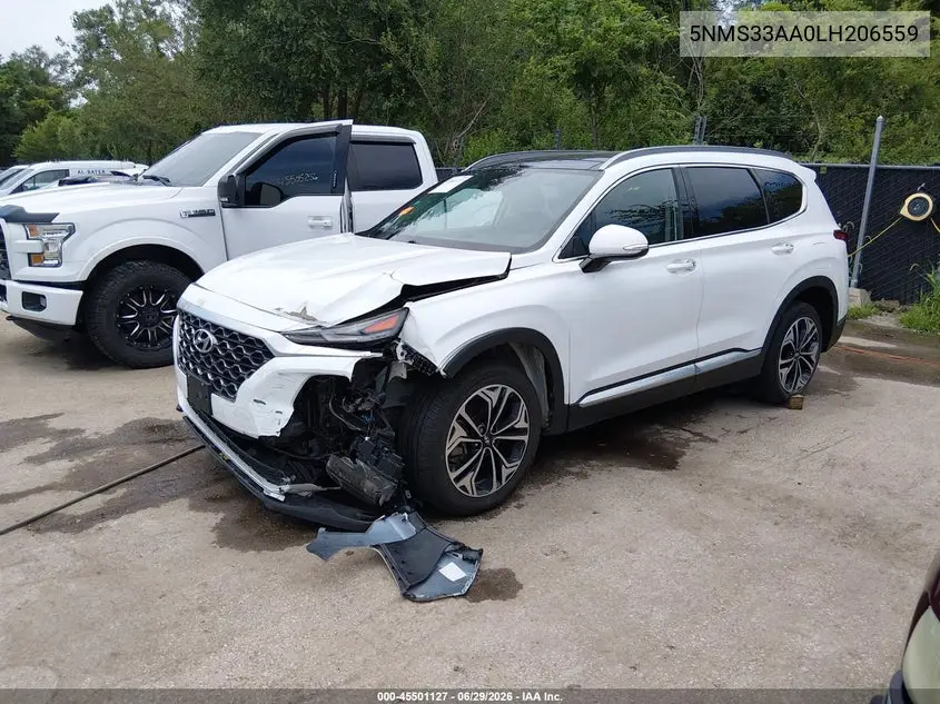 2020 Hyundai Santa Fe Sel 2.0T VIN: 5NMS33AA0LH206559 Lot: 45501127
