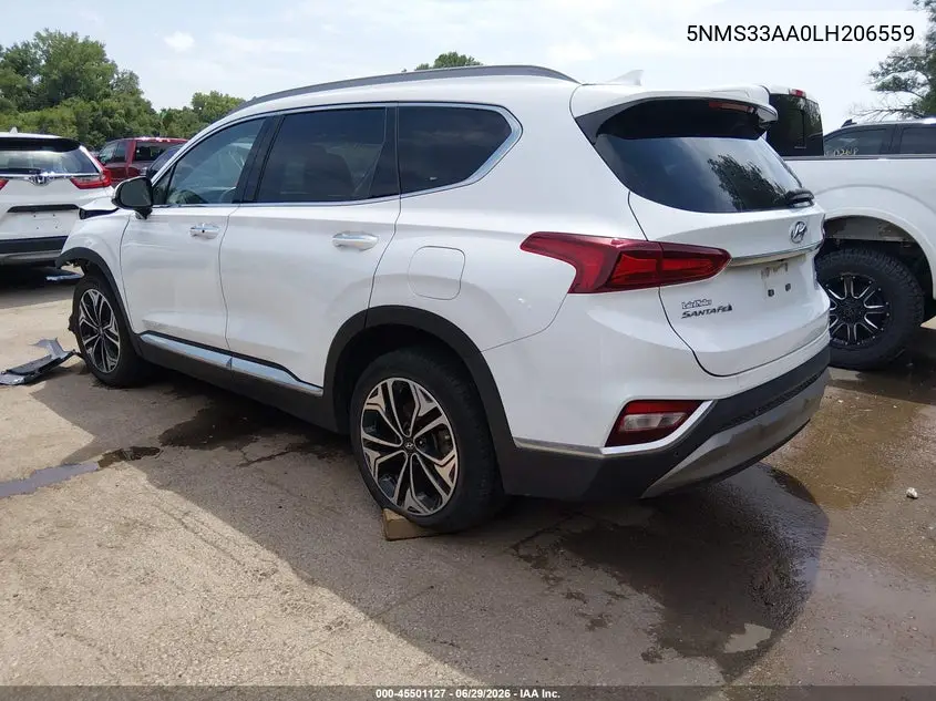 2020 Hyundai Santa Fe Sel 2.0T VIN: 5NMS33AA0LH206559 Lot: 45501127
