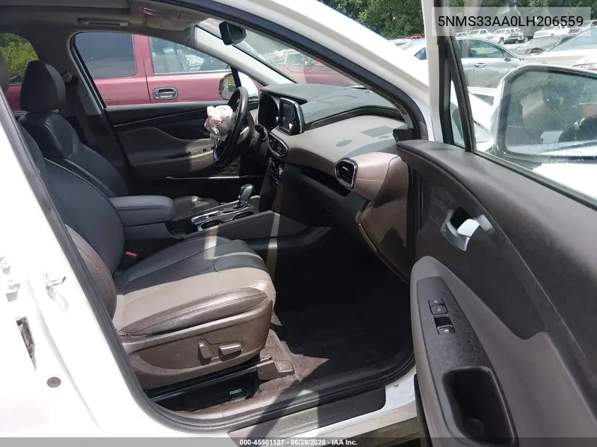 2020 Hyundai Santa Fe Sel 2.0T VIN: 5NMS33AA0LH206559 Lot: 45501127