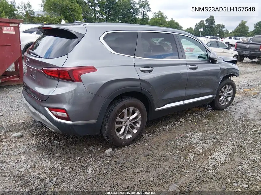 2020 Hyundai Santa Fe Se VIN: 5NMS23AD5LH157548 Lot: 45543245