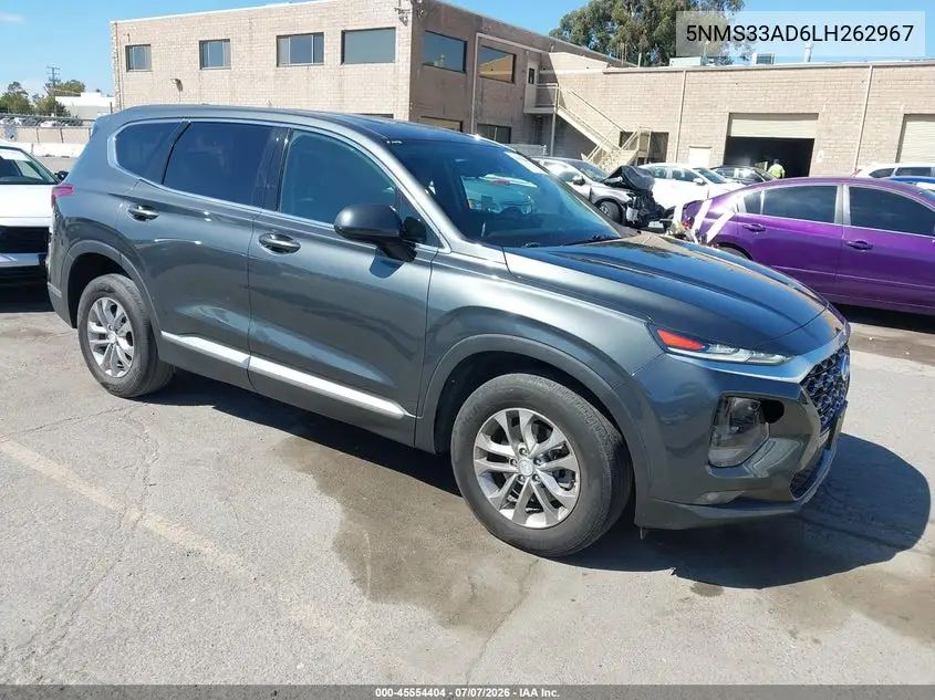 2020 Hyundai Santa Fe Sel VIN: 5NMS33AD6LH262967 Lot: 45554404
