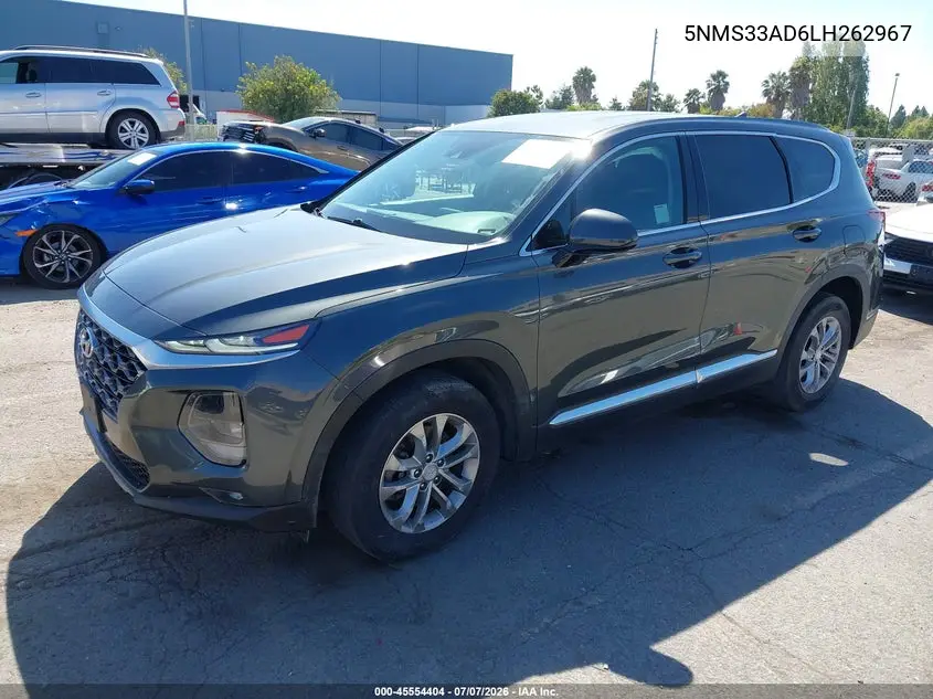 2020 Hyundai Santa Fe Sel VIN: 5NMS33AD6LH262967 Lot: 45554404