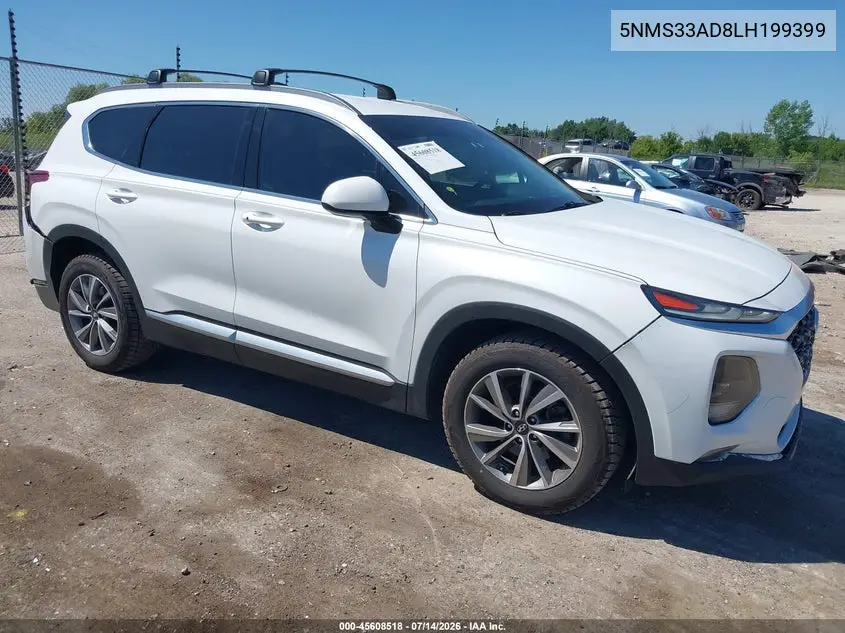 2020 Hyundai Santa Fe Sel VIN: 5NMS33AD8LH199399 Lot: 45608518