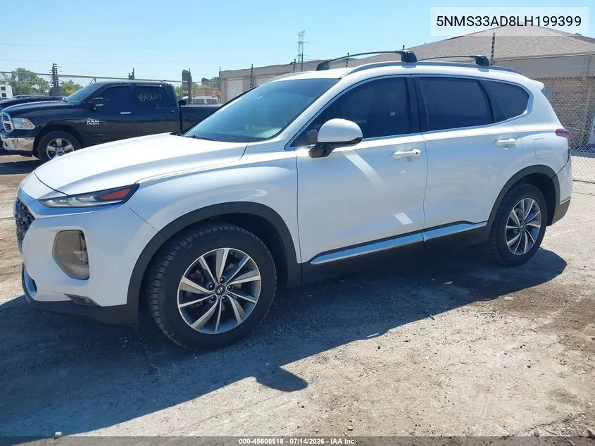 2020 Hyundai Santa Fe Sel VIN: 5NMS33AD8LH199399 Lot: 45608518