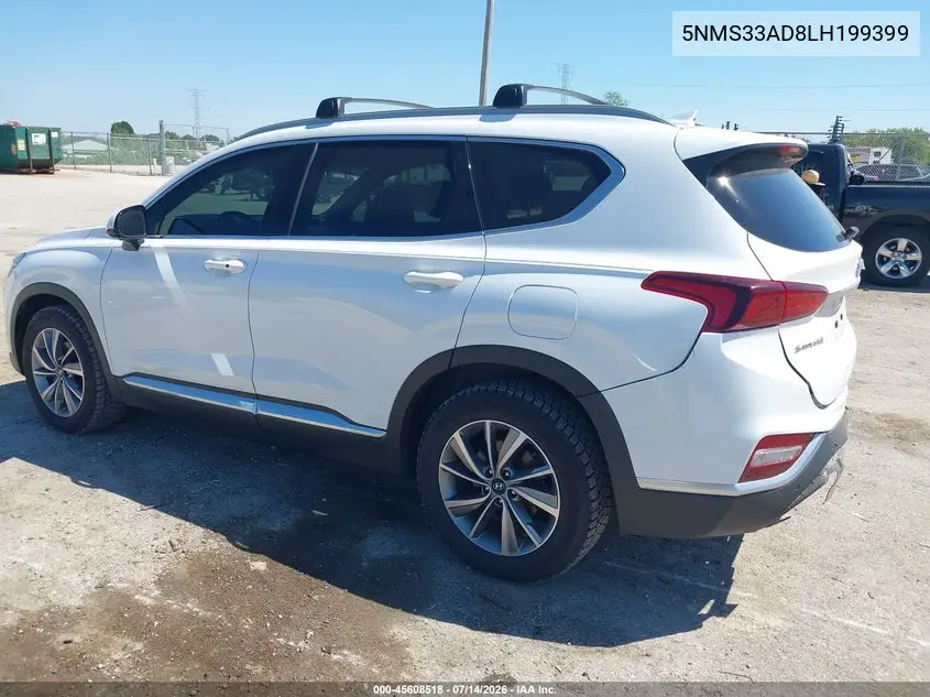 2020 Hyundai Santa Fe Sel VIN: 5NMS33AD8LH199399 Lot: 45608518