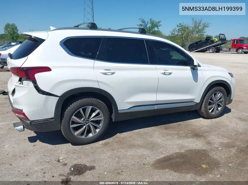 2020 Hyundai Santa Fe Sel VIN: 5NMS33AD8LH199399 Lot: 45608518