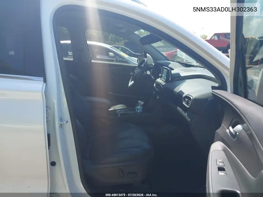2020 Hyundai Santa Fe Sel VIN: 5NMS33AD0LH302363 Lot: 45613479