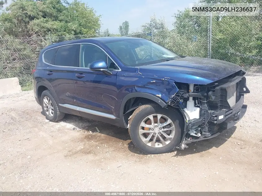 2020 Hyundai Santa Fe Sel VIN: 5NMS3CAD9LH236637 Lot: 45671600