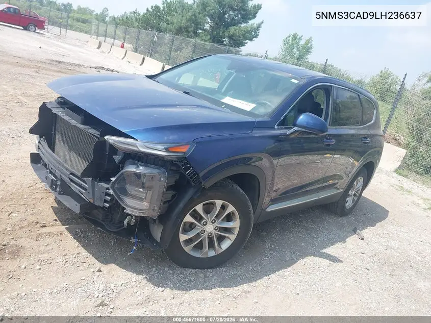 2020 Hyundai Santa Fe Sel VIN: 5NMS3CAD9LH236637 Lot: 45671600