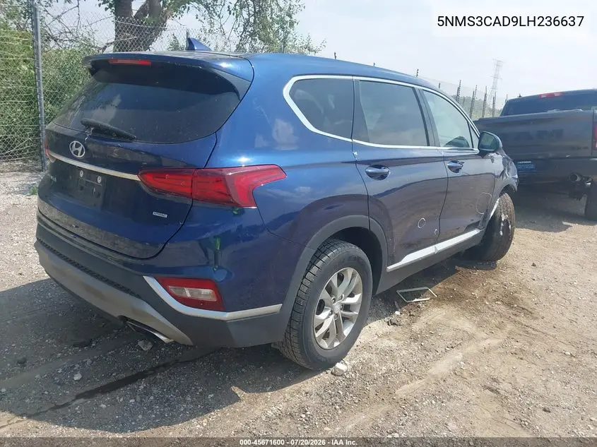 2020 Hyundai Santa Fe Sel VIN: 5NMS3CAD9LH236637 Lot: 45671600