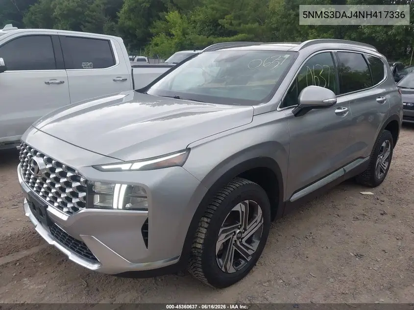 2022 Hyundai Santa Fe Sel VIN: 5NMS3DAJ4NH417336 Lot: 45360637