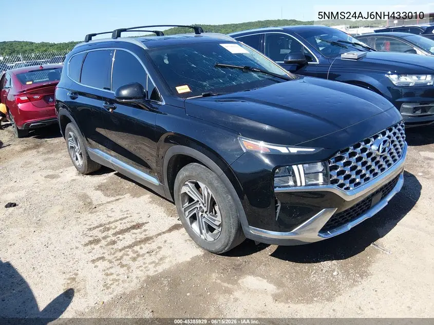 2022 Hyundai Santa Fe Sel VIN: 5NMS24AJ6NH433010 Lot: 45385929