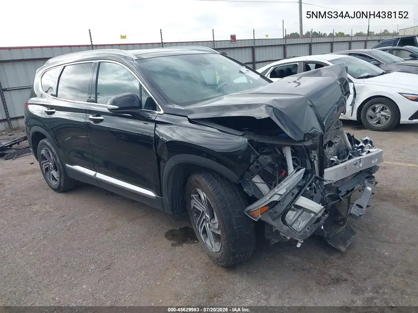 2022 Hyundai Santa Fe Sel VIN: 5NMS34AJ0NH438152 Lot: 45629983