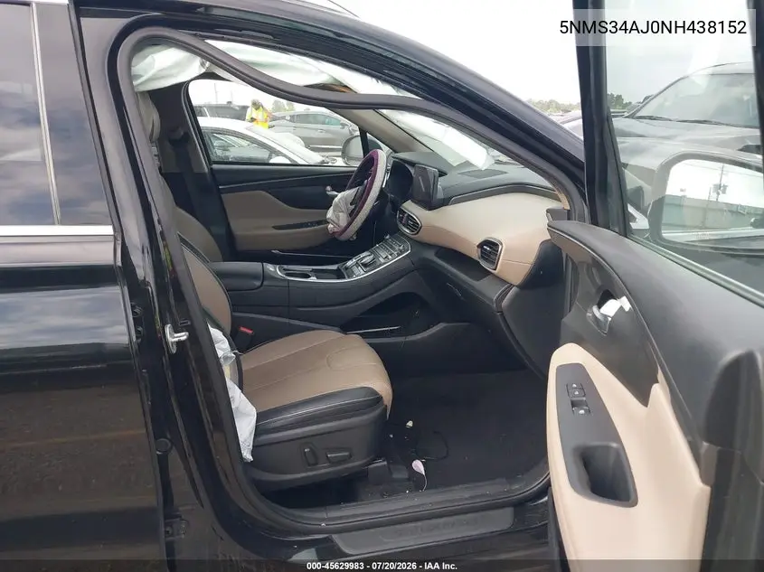 2022 Hyundai Santa Fe Sel VIN: 5NMS34AJ0NH438152 Lot: 45629983