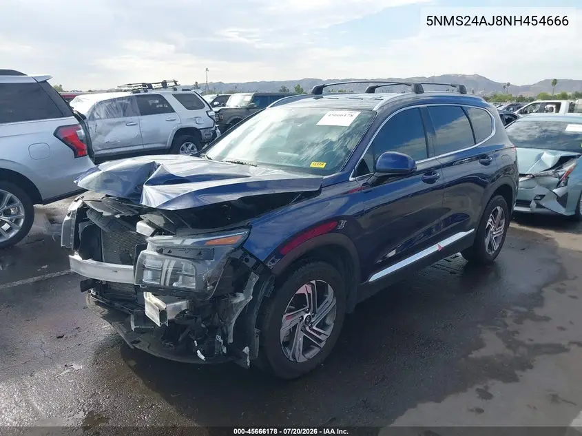 2022 Hyundai Santa Fe Sel VIN: 5NMS24AJ8NH454666 Lot: 45666178