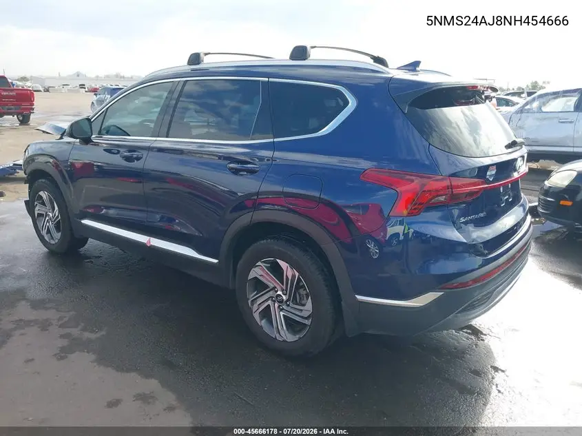 2022 Hyundai Santa Fe Sel VIN: 5NMS24AJ8NH454666 Lot: 45666178
