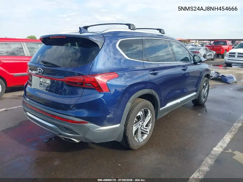 2022 Hyundai Santa Fe Sel VIN: 5NMS24AJ8NH454666 Lot: 45666178