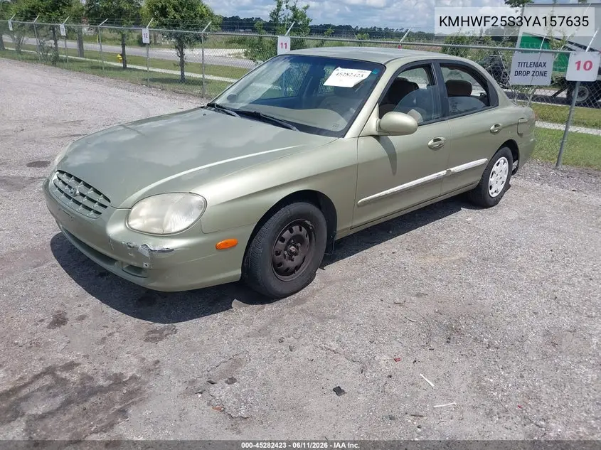 2000 Hyundai Sonata VIN: KMHWF25S3YA157635 Lot: 45282423