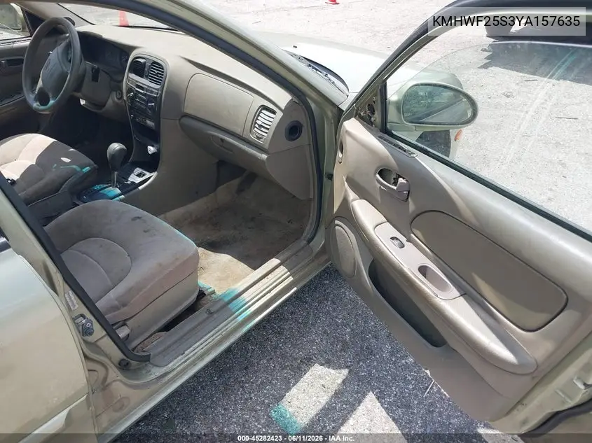 2000 Hyundai Sonata VIN: KMHWF25S3YA157635 Lot: 45282423