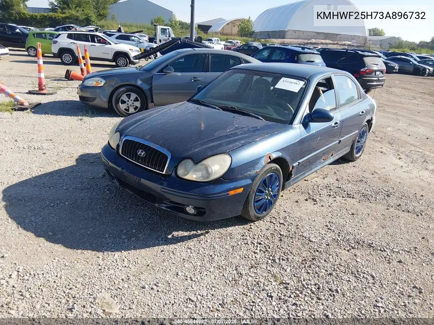 2003 Hyundai Sonata Base W/2.7L V6 VIN: KMHWF25H73A896732 Lot: 45546982