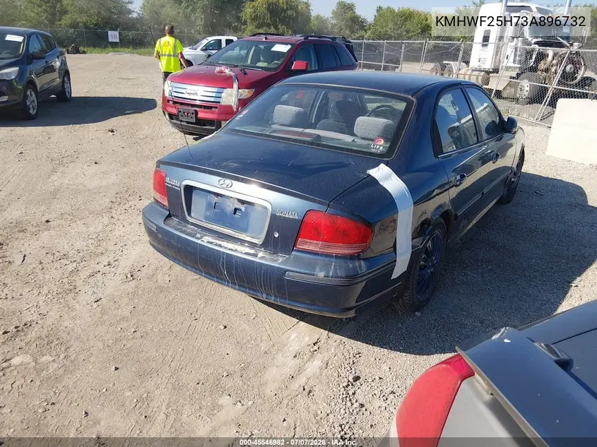 2003 Hyundai Sonata Base W/2.7L V6 VIN: KMHWF25H73A896732 Lot: 45546982