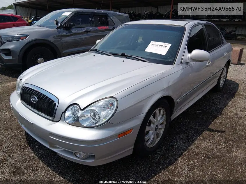 2004 Hyundai Sonata Gls/Lx VIN: KMHWF35H24A956570 Lot: 45680949