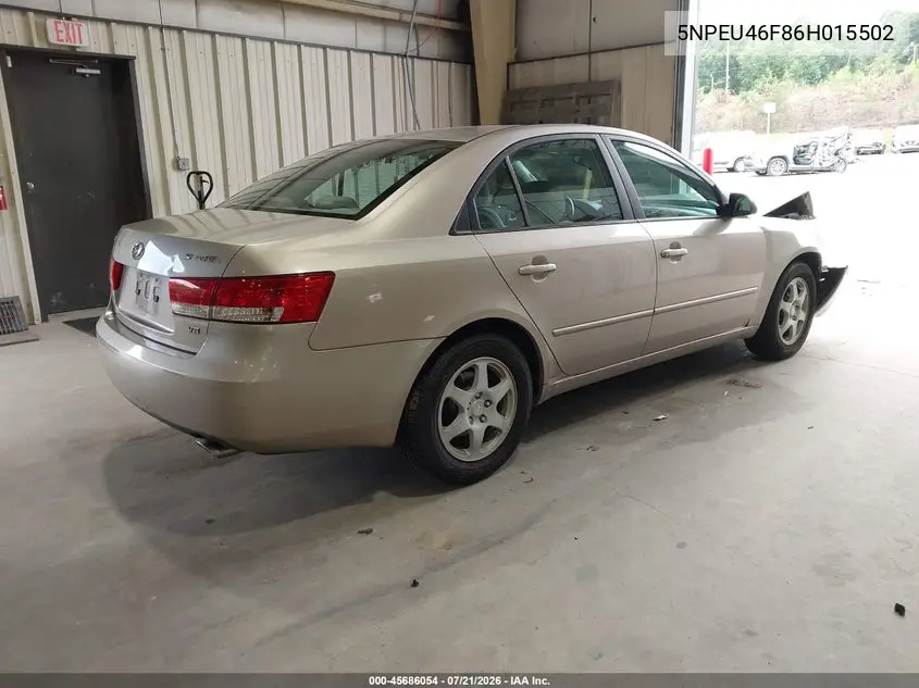2006 Hyundai Sonata Gls V6/Lx V6 VIN: 5NPEU46F86H015502 Lot: 45686054