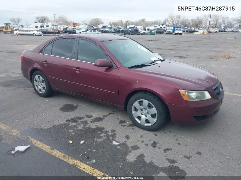 5NPET46C87H287915 2007 Hyundai Sonata Gls
