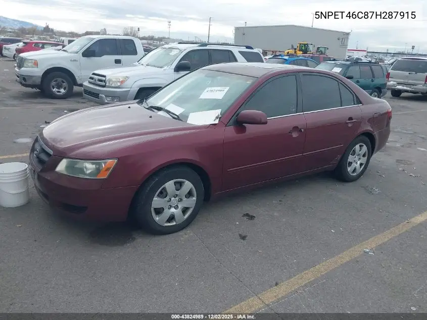 5NPET46C87H287915 2007 Hyundai Sonata Gls